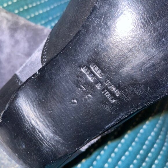 Vero Cuoio Granny Boots Suede Leather 38.5 Gray Black Button Up *Please Read* - Picture 15 of 15